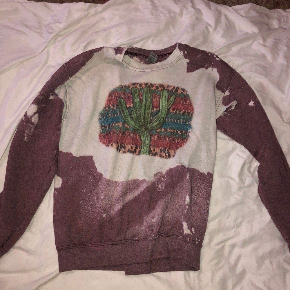 dark pink and white western graphic sweatshirt